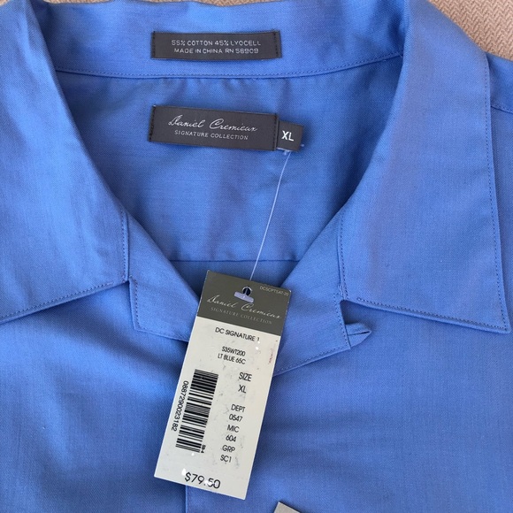 Daniel Cremieux Signature Collection Short Sleve Button up Blue Shirt XL - Picture 6 of 10